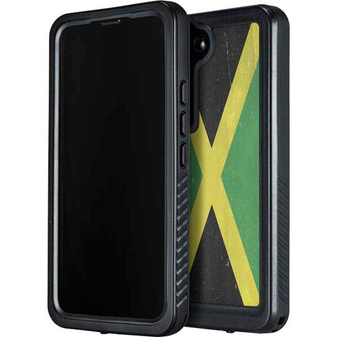 Jamaica Flag Distressed Galaxy S24 Plus Waterproof Case